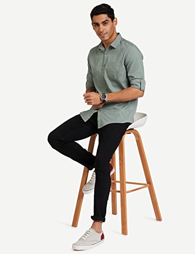 Image of Amazon Brand - Symbol Men's Cotton Shirt | Casual | Plain | Full Sleeve | Summer - Regular Fit (Available in Plus Sizes)