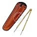 Humaira Nautical Vintage Navigation Straight Pattern Artist Divider Solid Brass Drawing Tool Professional 6” Long Solid Brass with Heavy Duty Steel Point with Leather Case with Stainless tip