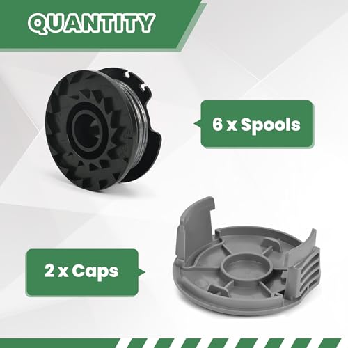 Flaveano Strimmer Wire for Bosch EasyGrassCut Grass Trimmer, 6 Strimmer Spools and 2 Covers