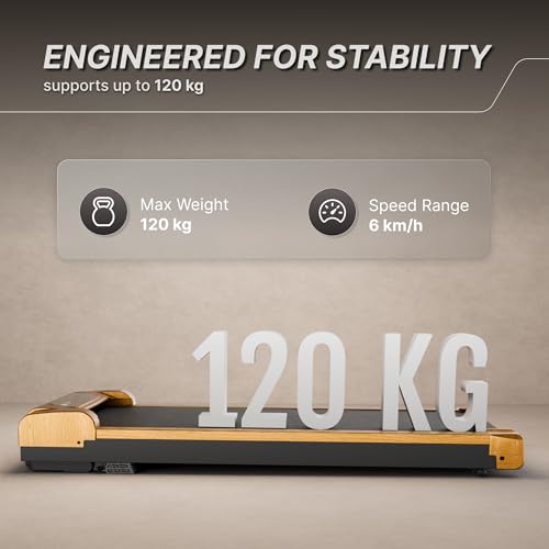 Image of Fitkit by Cult Walking Pad Neo (BLDC 3.5HP Peak Power) Compact Under Desk BLDC Motor Treadmill | Max Weight: 120kg | Home use with Remote Control (Brown)