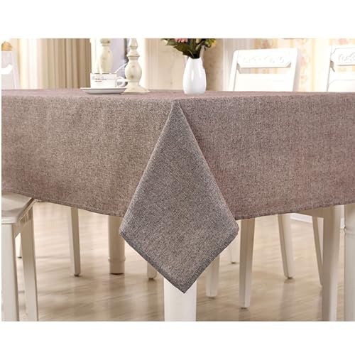 Nappe rectangulaire 100x140cm marron en lin par Beydodo - 4