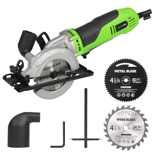 GALAX PRO 710W Mini Circular Saw 3 Pcs Saw Blades (115mm), 5200RPM Electric Circular Saw,1-2/3''(90°)/1''(45°) Cutting Depth, Portable and Compact for Wood/Metal/Plastic by GALAX PRO - Image 2