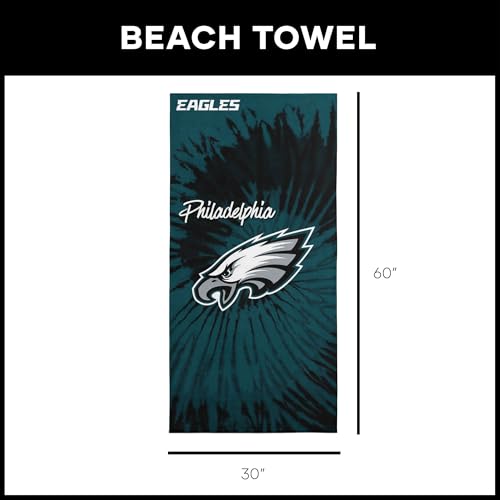 Image of Northwest NFL Philadelphia Eagles Unisex-Adult Beach Towel, 30 inch x 60 inch, Psychedelic