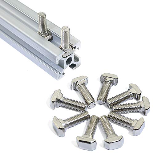 Boeray Metric M5 x 12mm Thread T Slot Drop-in Bolt T-Bolt Hammer Head Bolt T Screw Stud for 2020 Series Standard 6mm T-Slot Aluminum Extrusion Profile Pack of 50
