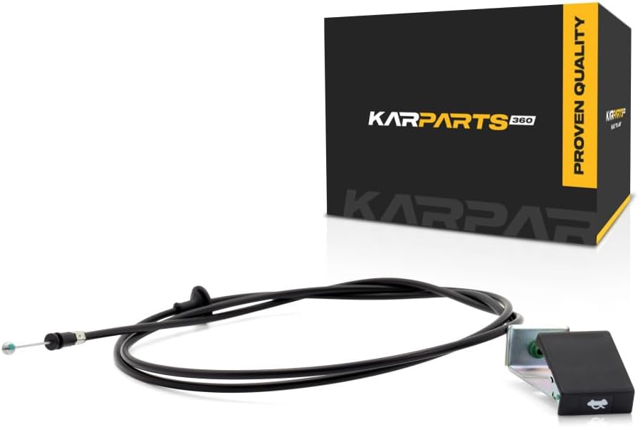 KarParts360 For Hummer H3 2006 07 08 09 2010 Hood Release Cable | Black | Plastic/Metal | With Handle | Replacement For 25854190