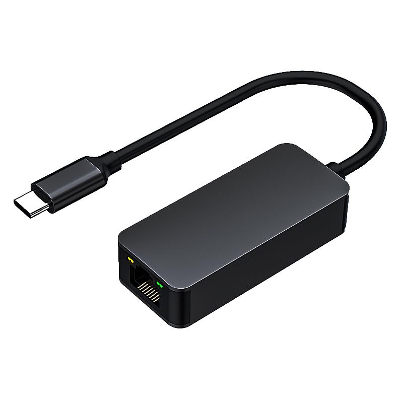 Adaptateur USB C vers Ethernet 2,5 G, USB 3.0 vers 2,5 Gigabit Ethernet vers USB C [compatible Thunderbolt 3/4], adaptateur USB C vers RJ45 réseau Internet LAN pour ordinateur portable, MacBook, prend