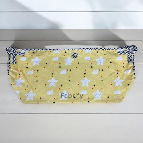 Image of Fabrify Baby Hammock Ghodiyu /Khoyu Soft Cotton Cloth Swing Cradle Safety with Mosquito Net Cover with Zipper (Yellow)