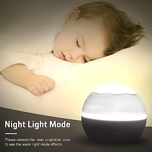 Projecteur ciel étoilé enfant blanc avec veilleuse rotative 360 et télécommande
