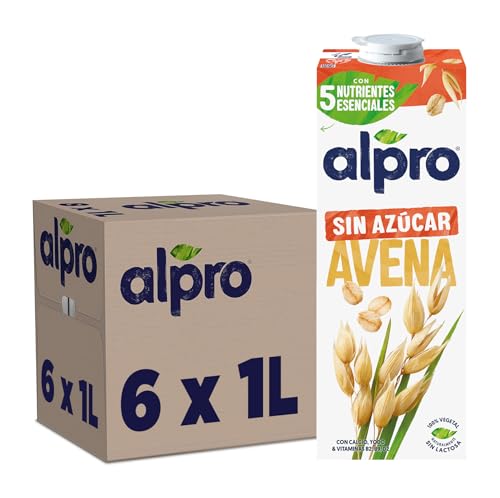 Alpro Bebida Vegetal de Avena sin Ázucar - Pack de 6 x 1L