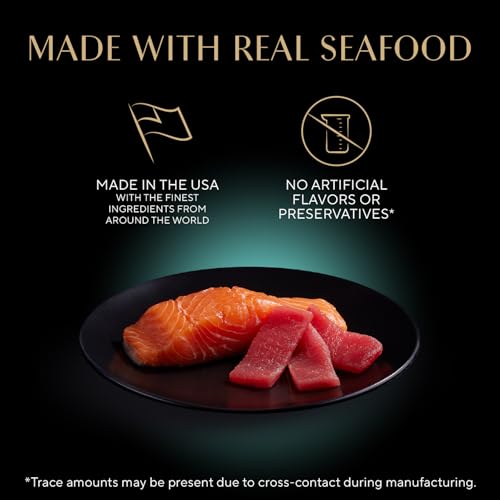 Image of Sheba Perfect Portions Wet Cat Food Cuts in Gravy, Cat Food Wet Recipe, Gourmet Salmon & Sustainable Tuna Entree, 2.6 oz. Twin-Pack Trays (12 Count, 72 Servings) (Pack of 2)