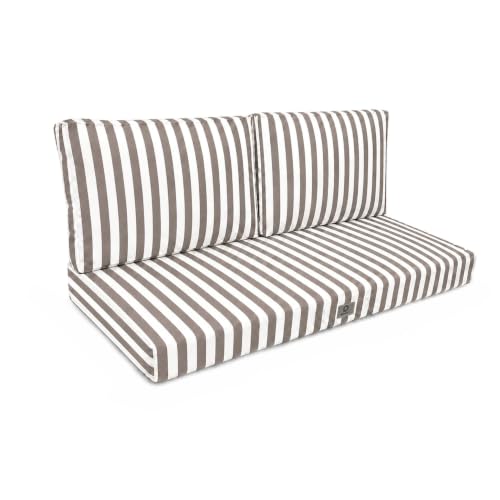 Déco Arts — Lot de 3 Coussins Déhoussables Salon Jardin 120x60 — Assise 120x60 + 2 Dossiers 60x35 cm — Imperméable Anti-UV — Remplacement Mobilier...