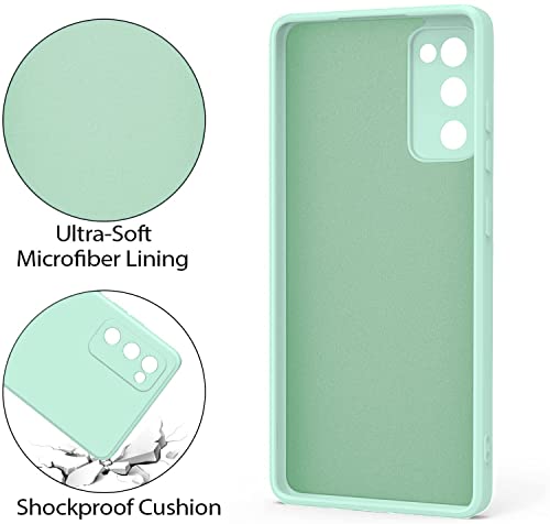 Image of DIZORO Microfiber Cover Compatible with Samsung Galaxy S20Fe Case 6.5 inch, Liquid Silicone Gel Rubber Shockproof Case Soft Microfiber Cloth Lining Cushion Compatible for Samsung 20 Fe (Mint Green)