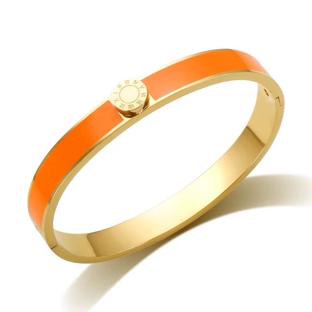 ROUGEMONT Emaillierter Damen Armreif-Wasserfester Sommer Armreif aus Edelstahl-mit stilvoller Geschenkverpackung Jewellery 17-20cm -Hypoallergen für empfindliche Haut