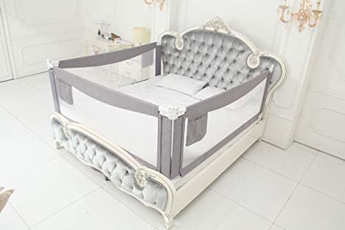 Bed Rails for Toddlers - 60  70  80  Extra Long Baby Bed Rail Guard (3 Sides: Perfect for California King Bed, Include 3 Sides)
