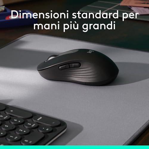 Signature M650 L Mouse wireless - Per mani grandi, Durata Batteria 2 anni, Clic Silenziosi, Tasti Personalizzabili, Bluetooth, per PC/Mac/Più dispositivi/Chromebook - Rosa - Mouse gaming - Immagine 2