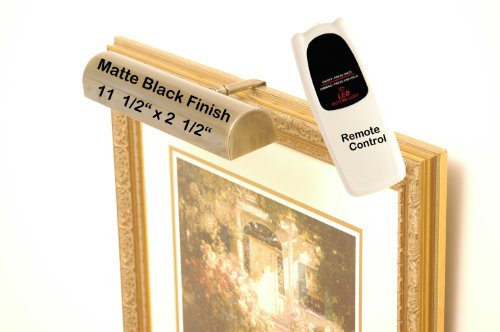 Filmpharm,Inc. Led Remote Control Picture Light Cordless – Matte Black Finish – For Pictures Up To 3 Feet Wide- Safe For Artwork – No Uv And No Heat – Solid Steel Frame 1.3 Lbs – Dimmer Included #TOP3
