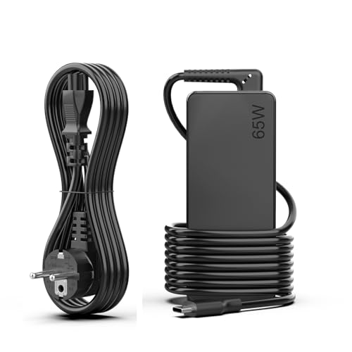 BIUBOTY Cargador USB C 65W 20V 3.25A Compatible con HP Spectre X360 Elitebook Pavilion Envy Chromebook Lenovo Thinkpad,Yoga DELL Latitude ASUS Laptop orriente de Ordenador Tipo C Adaptador