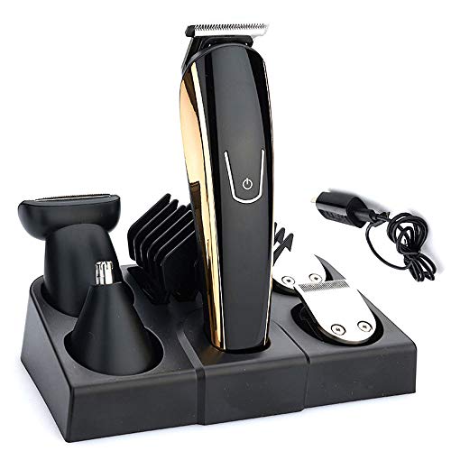 Preisvergleich Produktbild HPDOM Profi Akku Haarschneidemaschine 5 in 1, Haartrimmer mit 4 Aufsätzen / Haarschneider, Präzisionstrimmer, Nasenhaar-Schneider, Elektrischer Bartschneider, Grooming Set
