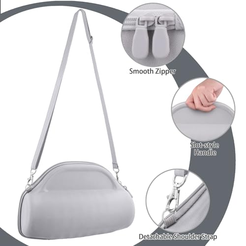 Image of co2CREA Case for JBL Charge 6 Portable Bluetooth Speaker, White | High-Density Foam Padding, Reinforced Handle, Detachable Shoulder Strap, Compact Lightweight Design, Dust Protection