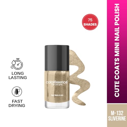 Image of Coloressence Cute Coats Long Lasting Nail Paint | Chip Resistant | Quick Dry | One Swipe Application | Toxin Free|Autumn Gold -6ml