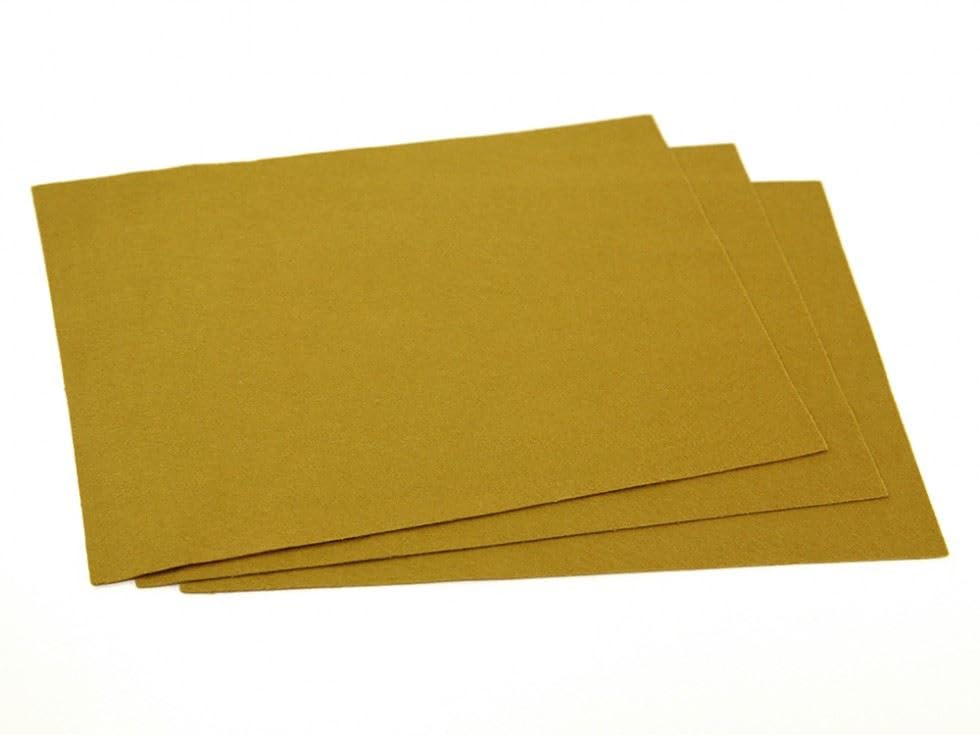 Minerva A4 Acrylic Felt Fabric Sheets (Value Pack) for Toymaking, Homecrafts, Handicrafts & DIY Gold - per Pack of 50
