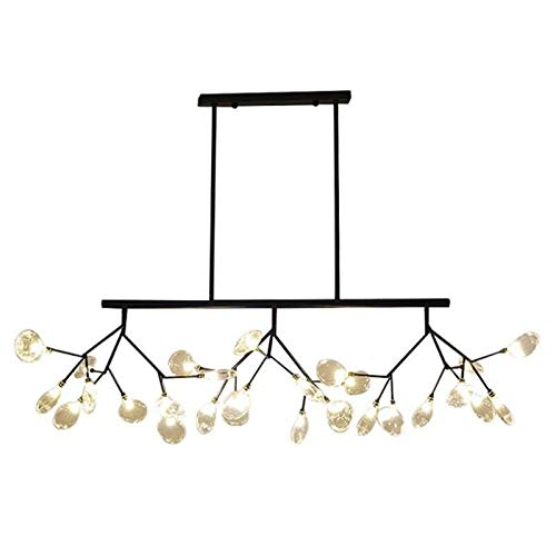 Suspension nordique acrylique dorée avec 27 plafonniers LED salon