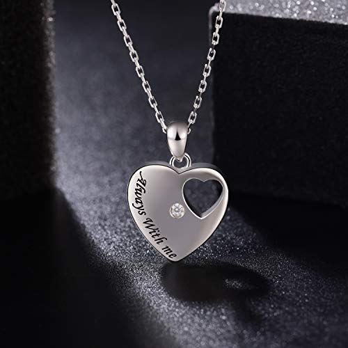 BEILIN 925 Sterling Silver Urn Necklace for Ashes for Women Keepsake Memorial Heart Cremation Jewelry for Ashes2