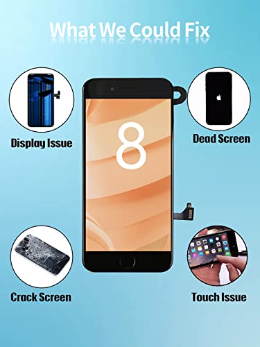 Ayake For Iphone 8 Screen Replacement With Home Button, Full Assembly Retina Lcd Touch Display Digitizer With Front Camera+Earpiece Speaker+Proximity Sensor For A1863, A1905, A1906 (Black) #TOP3
