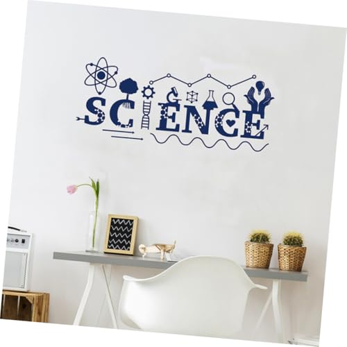Vinilo decorativo de pared ciencia 99x42 cm PVC azul miniatura 5