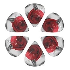 Ensemble de 6 médiators de guitare Red Rose pour guitare acoustique, guitare électrique, basse, ukulélé – fin, moyen et… - Les Beatles, Paul McCartney, John Lennon, RIngo Starr, George Harrison Ensemble de 6 médiators de guitare Red Rose pour guitare acoustique, guitare électrique, basse, ukulélé - fin, moyen et… – Image 4