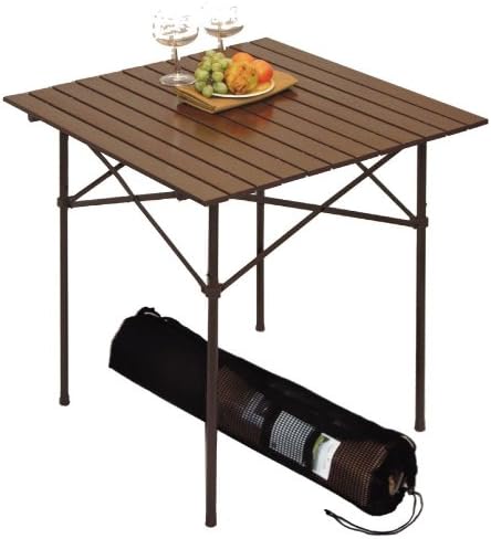 Table in a Bag TA2727 Tall Aluminum Portable Table with Carrying Bag, Brown