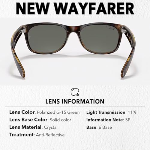 Ray-Ban RB2132 NEW WAYFARER Classic Square Unisex High Bridge Fit Sunglasses-Eyewear Kit-PREMIUM BUNDLE4