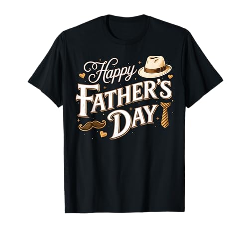 Happy Fathers Day Classic Vintage Retro Dad Grandpa Papa Men T-Shirt