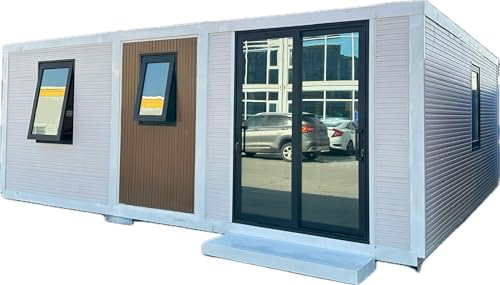 M&W Luxe Homes, 19FT x 21FT, Prefab Tiny Home, 2 Bedrooms Portable Mobile House, Fully Equipped Luxury Bathroom and Kitchen, Shipping Container Modular Home, Fully Insulated, 408 sqft, 38 sqm