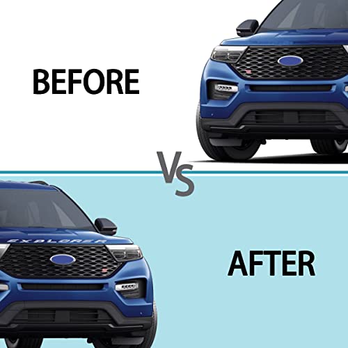 3D Raised Front Hood Grill Letters Decals Badge Emblem Nameplate Compatible For 2011-2020 2021 2022 Explorer Stickers - Matte Silver #TOP4