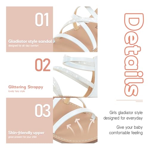 Vonair Girls Sandals Strappy Gladiator with Zipper Comfort Summer Shoes3