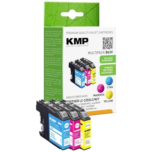KMP B63V Multipack Lot de Cartouches d'encre pour imprimante Brother LC-225XLC, LC-225XLM, LC-225XLY