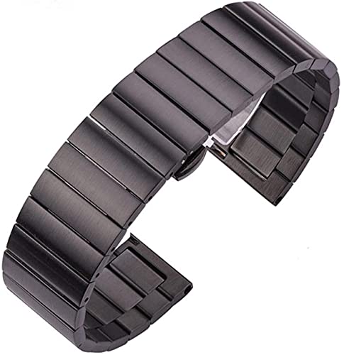 Sangle en acier inoxydable bracelet de montre métal noir 18mm