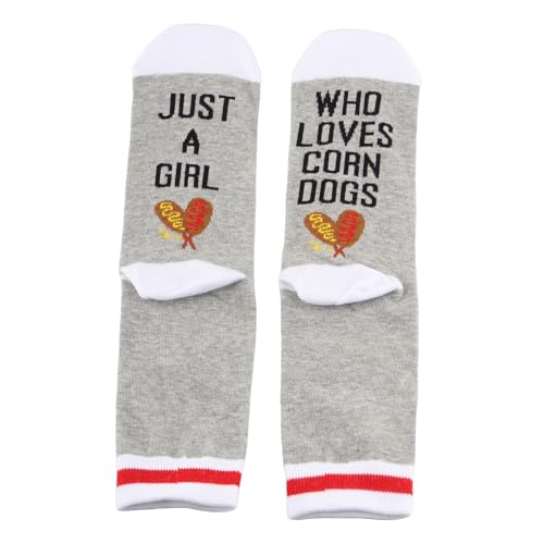 G2TUP 2 Pair Corn Dog Lover Gift Who Loves Corn Dogs Socks Corndog Socks Hot Dog Lover Gift Foodie Gifts2