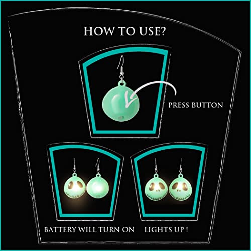 Disney The Nightmare Before Christmas Womens Earrings - Dangle Light-Up Earrings - Jack Skellington Earrings - Disney Earrings #TOP5