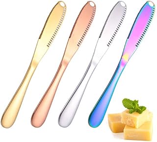 4Pcs Butter Spreader Knife, Uspacific Pure Color Durable Stainless Steel Butter Spreader