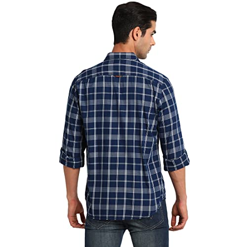 Image of Indian Terrain Checks Cotton Slim Fit Mens Shirt