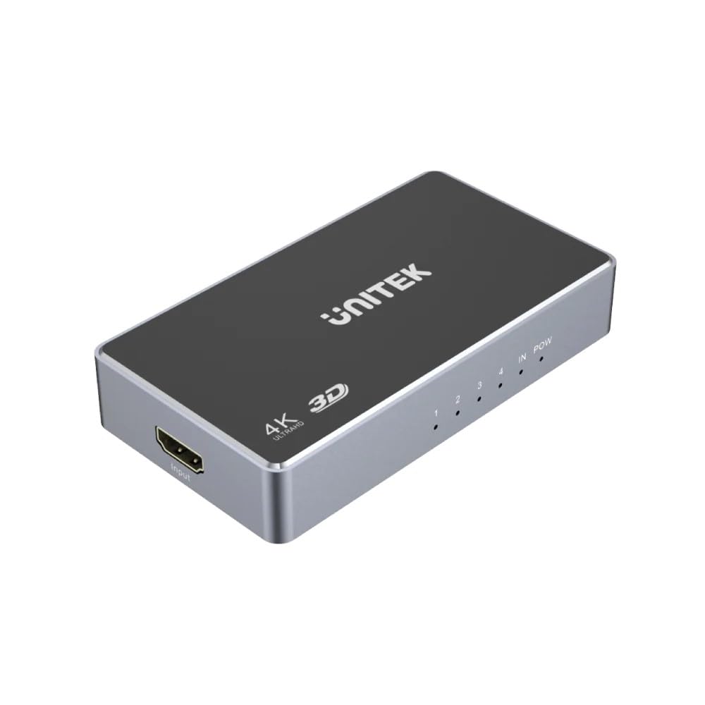 Unitek V1109A HDMI 1.4b 1 IN-4 Out 4K Signal Distributor/HDMI 1.4b and HDCP 1 / 4K30Hz / 12bit Color Depth/Resolution up to 1080p / 7.1 Multichannel Audio