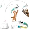 CATPICK Interactive Cat Toys for Indoor Cats – Automatic Flying Bird Feather Toy, Rechargeable Electric Cat Wand with Sticky Suction Base, Smart Motion Activated Self-Play Enrichment Toy for Bored Cat