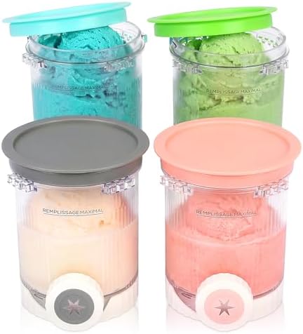 GFTIME 4-Pack 480ml Ice Cream Containers for Ninja Swirl Creami N...
