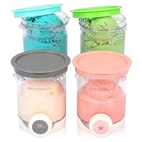 GFTIME 4 Stück Eisbehälter für Ninja Swirl by CREAMi NC700 NC701 NC701EU/NC701UK, 480 ml Behälter mit Deckeln, BPA-frei, spülmaschinenfest, Zubehör für Softeis- & Eismaschine