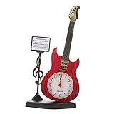 KOMBIUDA Guitar Alarm Clock Home Décor Vinyl Record Clock Wall Clock Decorative Holiday Musical Clock Guitar Clock Violin Clock Desktop Clock Adornment Desktop Ornament Tabletop Alarm Clock
