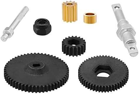 RC Transmission Gear Set Metal Gearbox Gear with Shaft and Motor Gear for Axial SCX24 90081 AXI00001 AXI00002 AXI00005 AXI00006 1/24 RC Crawler Car Upgrade Parts