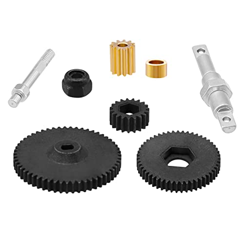 WOAEIUOS RC Transmission Gear Set Metal Gearbox Gear with Shaft and Motor Gear for Axial SCX24 90081 AXI00001 AXI00002 AXI00005 AXI00006 1/24 RC...