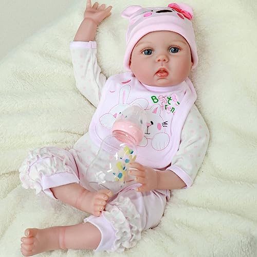 Kaydora Reborn Baby Dolls, 22-Inch Realistic Baby Doll With Vinyl Head & 3/4 Vinyl Limbs, Soft Cloth Body Real Like Baby Dolls With Feeding Toy & Gift Box- Ideal For Kids Aged 3+ #TOP1